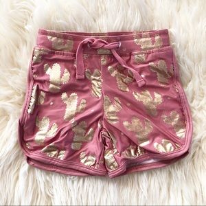 Masala Baby 12-18M baby girl gym to swim shorts cactus gold foil